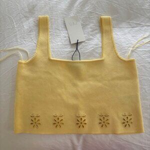 Zara Butter Yellow Cropped Tank Size Small